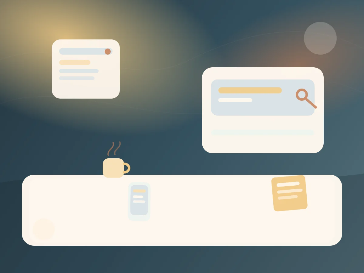 Bàn làm việc buổi sáng với lịch làm việc đơn giản - minh họa chi tiết 2