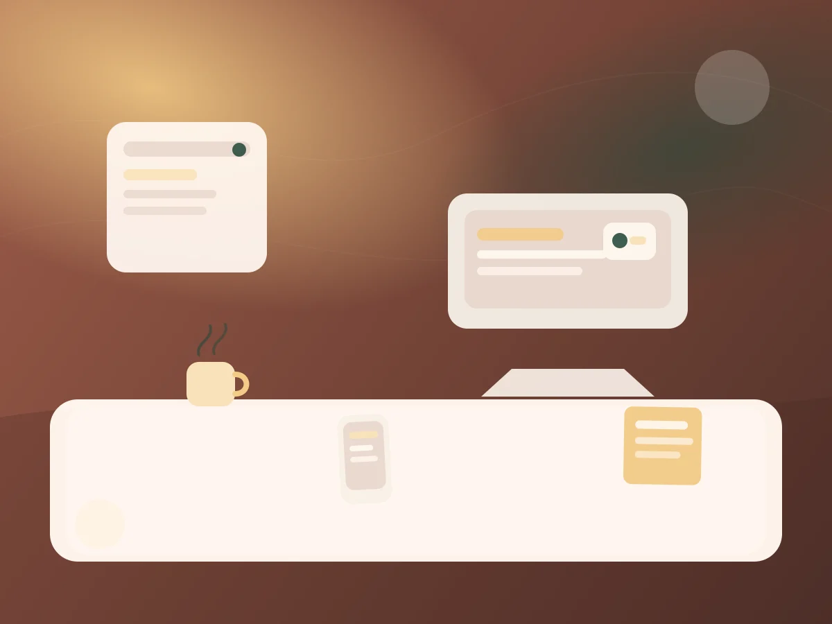 Không gian làm việc gọn gàng với ít thiết bị gây nhiễu - minh họa chi tiết 1