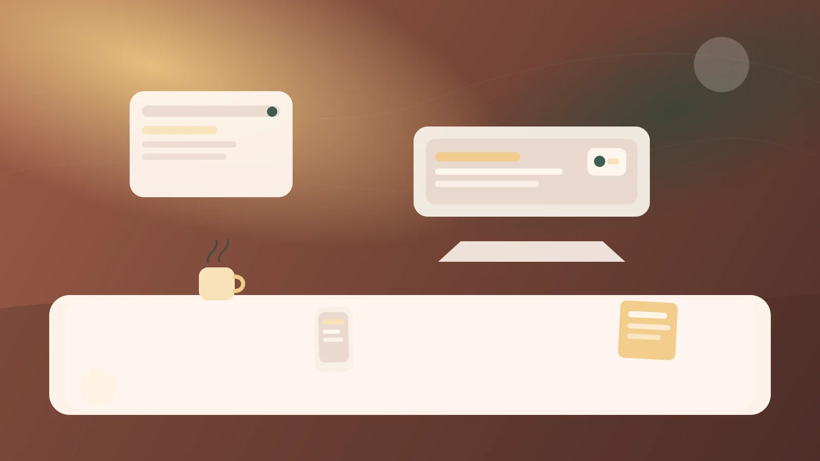 Không gian làm việc gọn gàng với ít thiết bị gây nhiễu