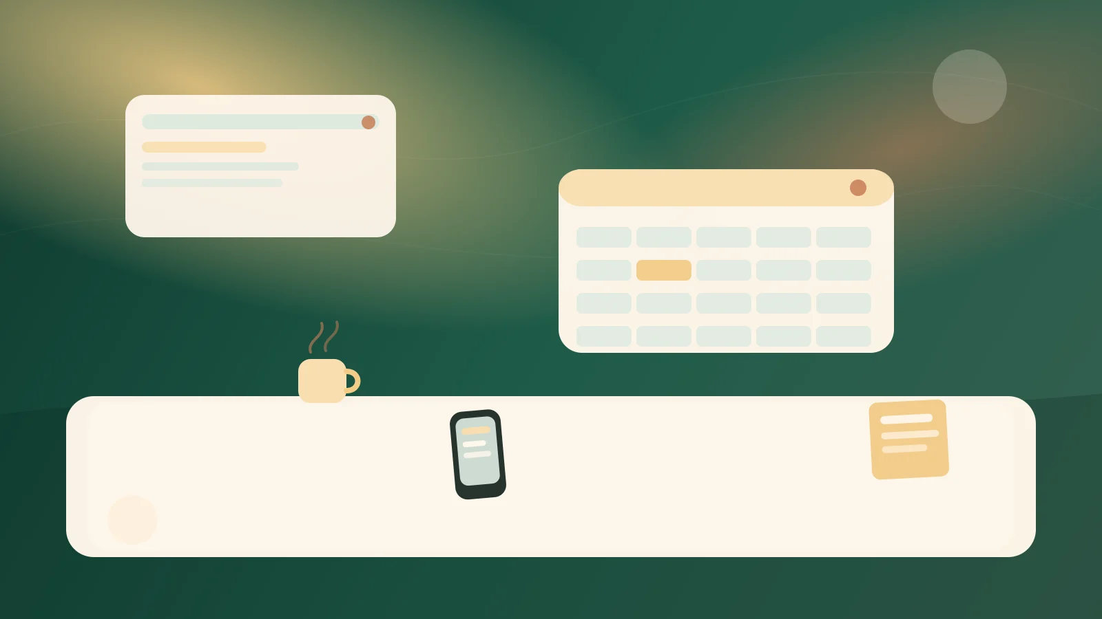 Không gian làm việc và sinh hoạt được tổ chức gọn gàng theo một nhịp ổn định